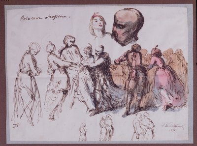 「ショパンのレポロネーズ」の研究、1850（紙にペンとインクとトイレ） 作： Antar Teofil Kwiatowski